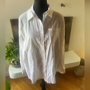 Liz Claiborne White Casual Button Down Shirt